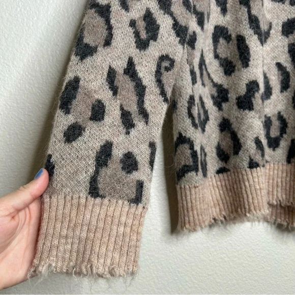 R13 Leopard Crewneck Sweater extra small